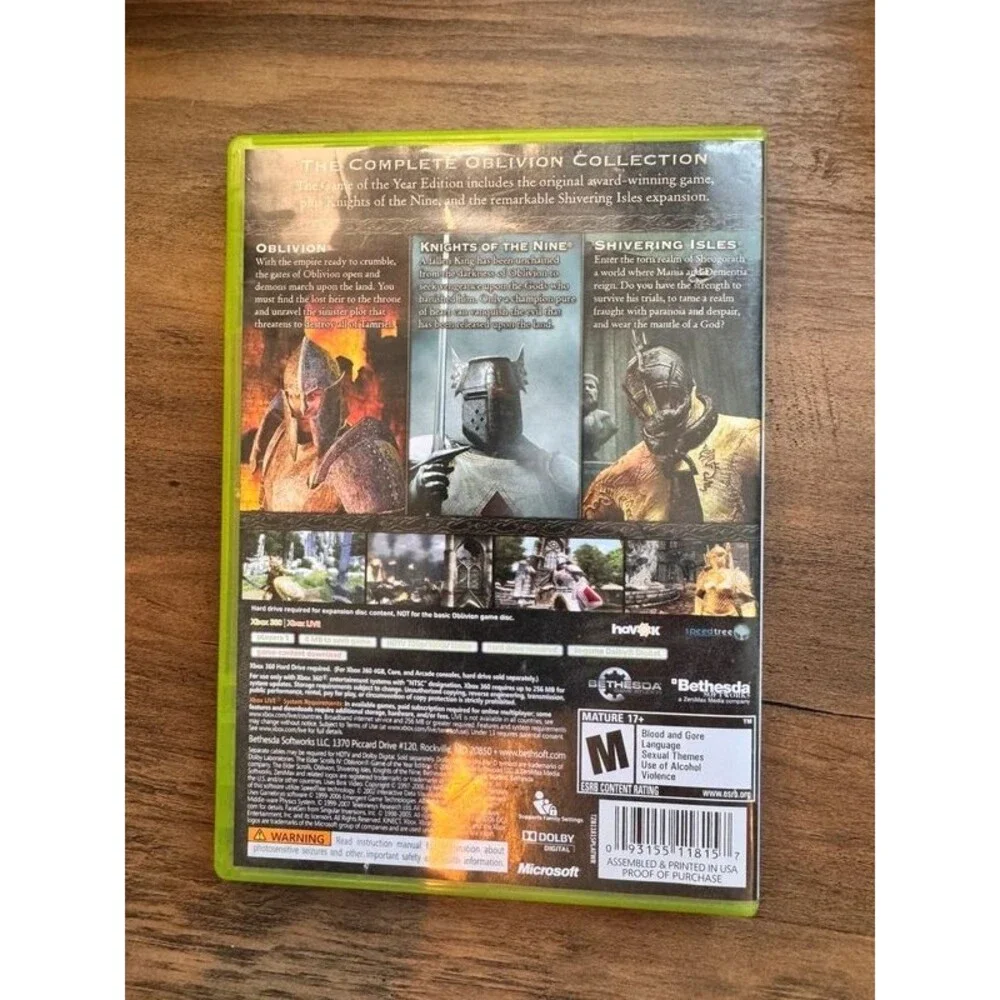 Xbox 360 Oblivion Game of the Year Edition Platinum Hits
